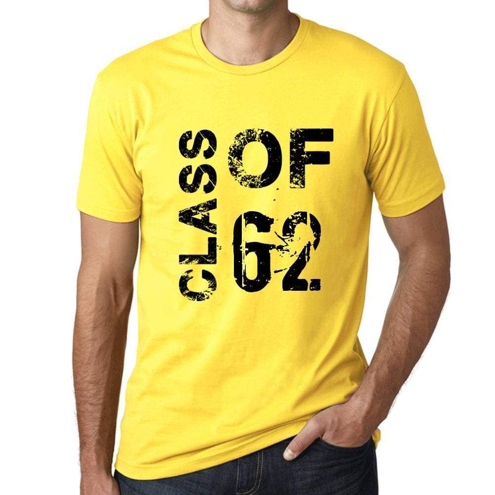 Class Of 62 Grunge Mens T-Shirt Yellow Birthday Gift 00484 - Yellow / Xs - Casual