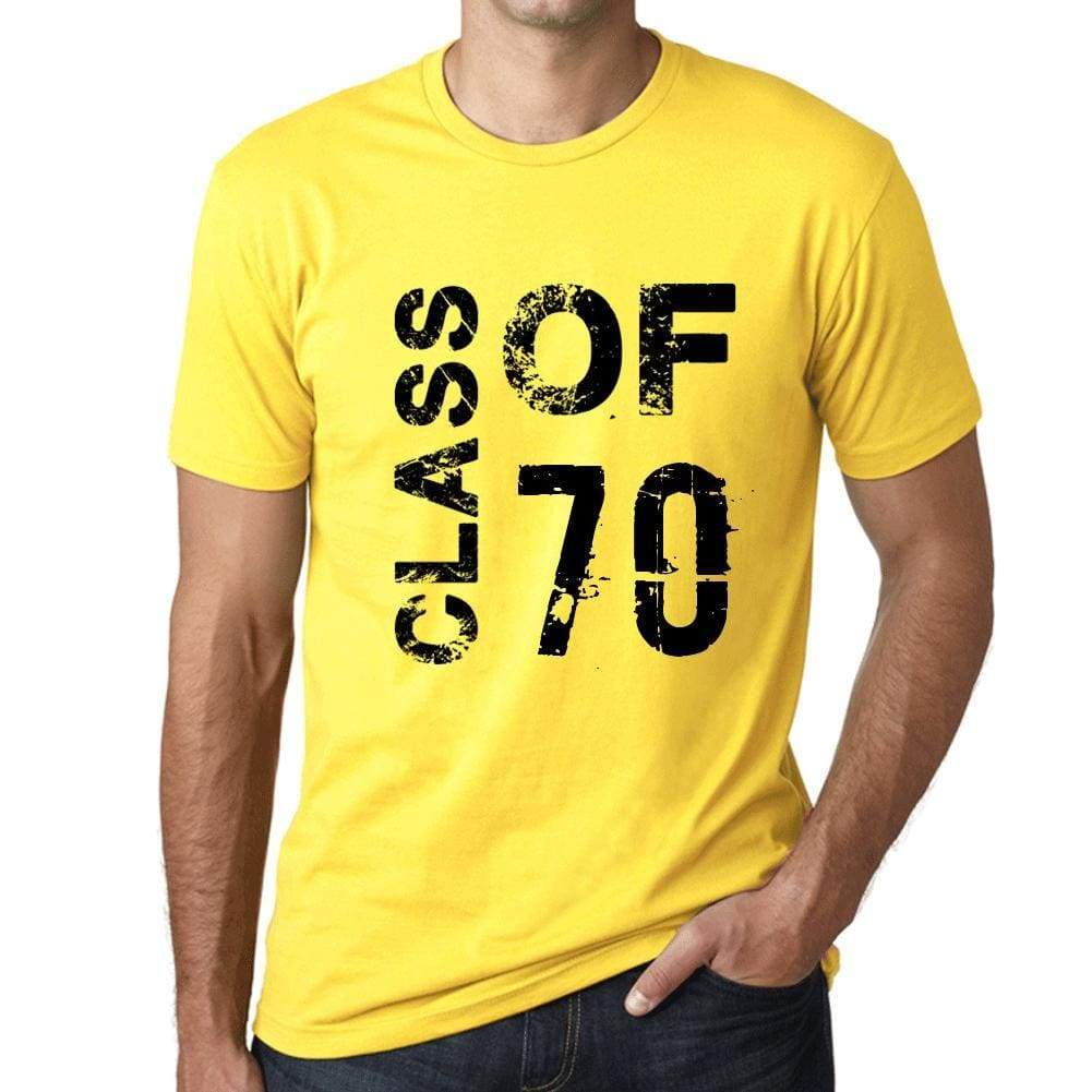 Class Of 70 Grunge Mens T-Shirt Yellow Birthday Gift 00484 - Yellow / Xs - Casual
