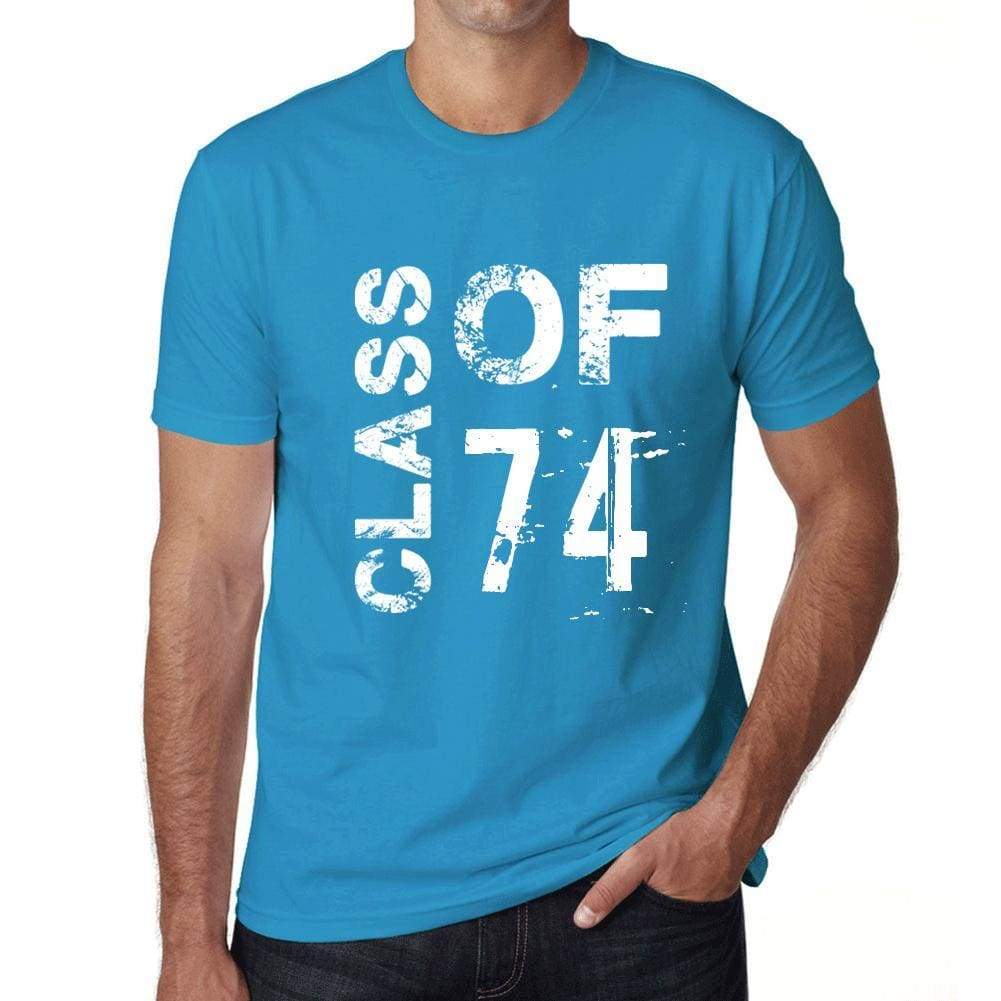 Class Of 74 Grunge Mens T-Shirt Blue Birthday Gift 00483 - Blue / Xs - Casual