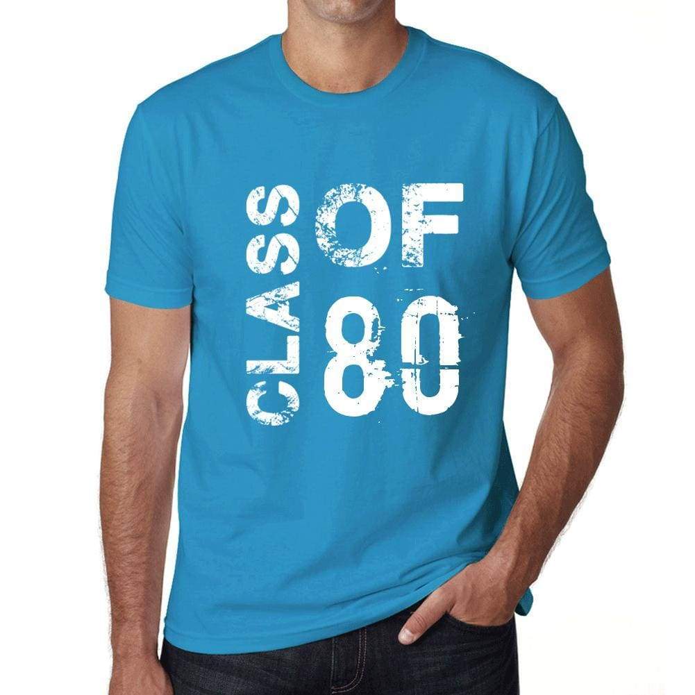 Class Of 80 Grunge Mens T-Shirt Blue Birthday Gift 00483 - Blue / Xs - Casual