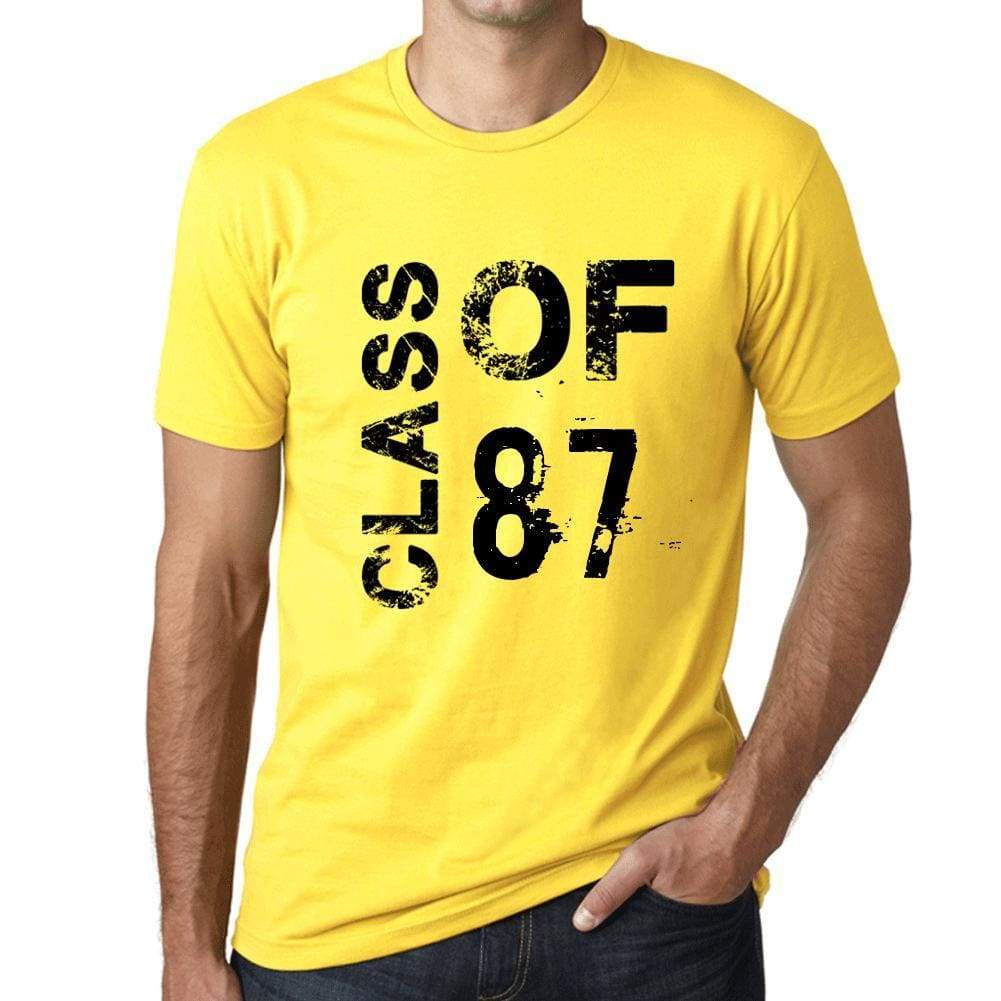 Class Of 87 Grunge Mens T-Shirt Yellow Birthday Gift 00484 - Yellow / Xs - Casual