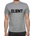 CLIENT, Grey, Men's Short Sleeve Round Neck T-shirt 00018