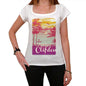 Clifden Escape To Paradise Womens Short Sleeve Round Neck T-Shirt 00280 - White / Xs - Casual