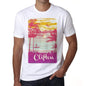 Clifton Escape To Paradise White Mens Short Sleeve Round Neck T-Shirt 00281 - White / S - Casual