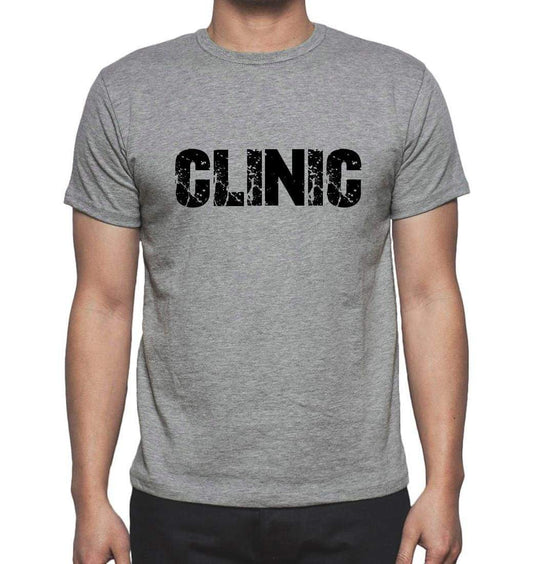 Clinic Grey Mens Short Sleeve Round Neck T-Shirt 00018 - Grey / S - Casual