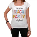 Clogherhead, Beach Party, White, Women's Short Sleeve Round Neck T-shirt 00276