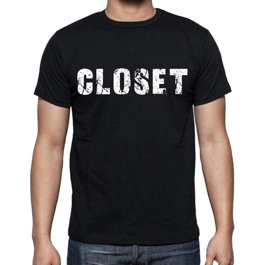 Closet White Letters Mens Short Sleeve Round Neck T-Shirt 00007