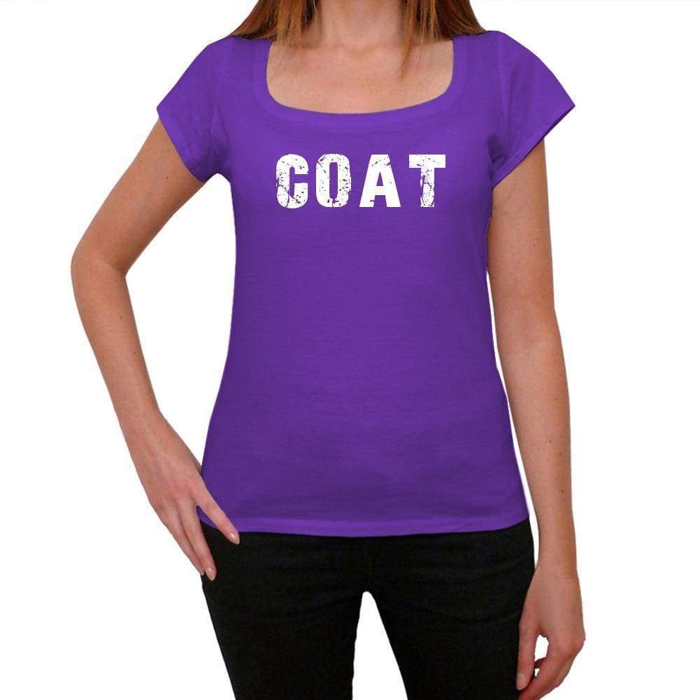 Coat Purple Womens Short Sleeve Round Neck T-Shirt 00041 - Purple / Xs - Casual