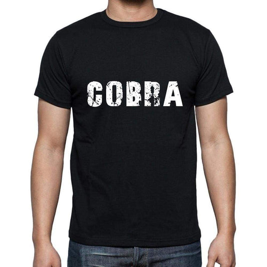 Cobra Mens Short Sleeve Round Neck T-Shirt 5 Letters Black Word 00006 - Casual