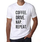 Coffee Drive Nap Repeat Mens Short Sleeve Round Neck T-Shirt 00058 - White / S - Casual