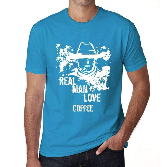 Coffee Real Men Love Coffee Mens T Shirt Blue Birthday Gift 00541 - Blue / Xs - Casual
