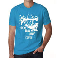 Coffee, Real Men Love Coffee Men's T shirt Blue Birthday Gift 00541