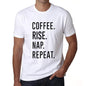 Coffee Rise Nap Repeat Mens Short Sleeve Round Neck T-Shirt 00058 - White / S - Casual