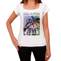 Cogoleto, Beach Name Palm, white, Women's Short Sleeve Round Neck T-shirt 00287