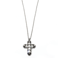 Collier chaîne couleur argent pendentif croix