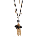 Collier sautoir chaînes couleur or et pendentifs breloques fantaisies