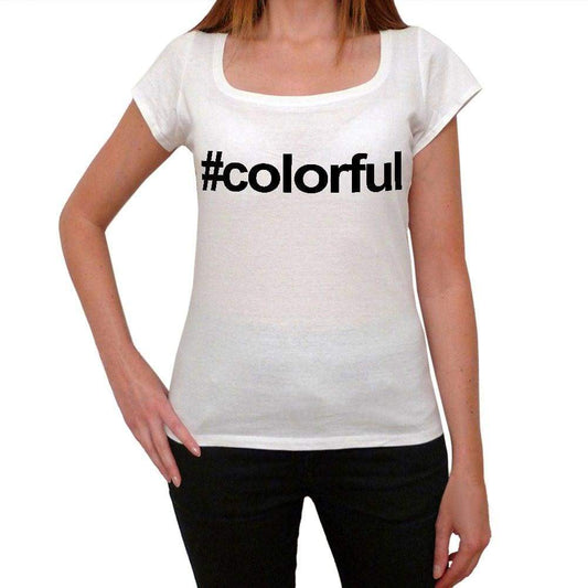 Colorful Hashtag Womens Short Sleeve Scoop Neck Tee 00075