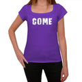 come, purple, Women's Short Sleeve Round Neck T-shirt 00041