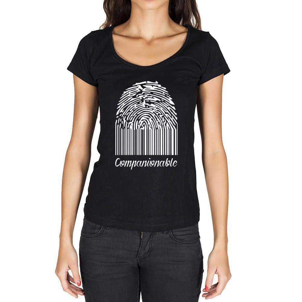 Companionable Fingerprint Black Womens Short Sleeve Round Neck T-Shirt Gift T-Shirt 00305 - Black / Xs - Casual