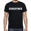 concerned , white letters, Men's Short Sleeve Round Neck T-shirt 00007