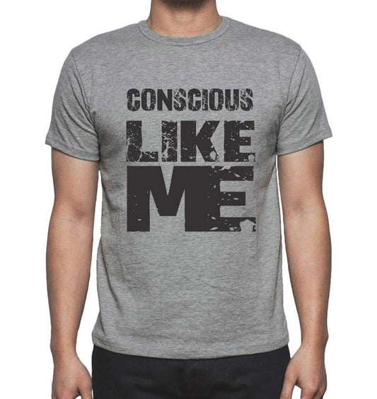 Conscious Like Me Grey Mens Short Sleeve Round Neck T-Shirt 00066 - Grey / S - Casual