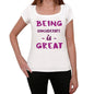 Considerate Being Great White Womens Short Sleeve Round Neck T-Shirt Gift T-Shirt 00323 - White / Xs - Casual