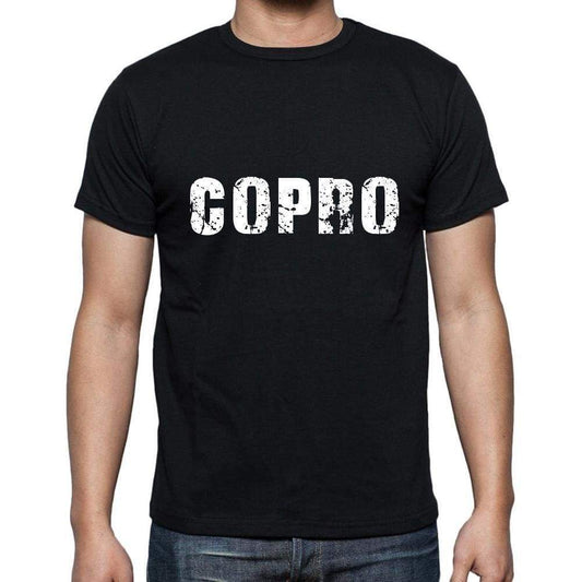 Copro Mens Short Sleeve Round Neck T-Shirt 5 Letters Black Word 00006 - Casual