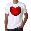 Corazon Yo Te Amo Shaped Herren-T-Shirt, Weiß, 100 % Baumwolle 00156