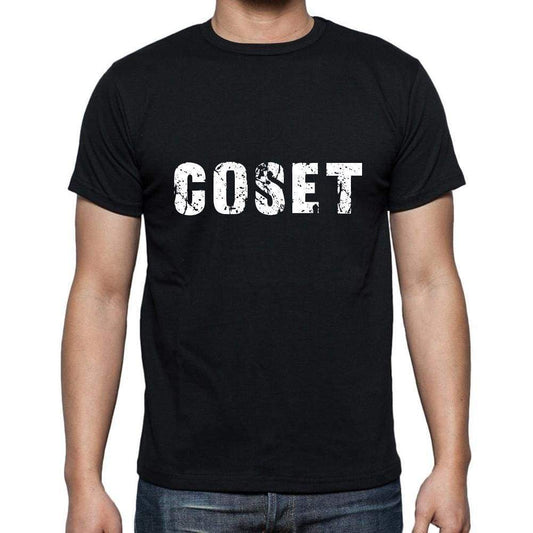 Coset Mens Short Sleeve Round Neck T-Shirt 5 Letters Black Word 00006 - Casual