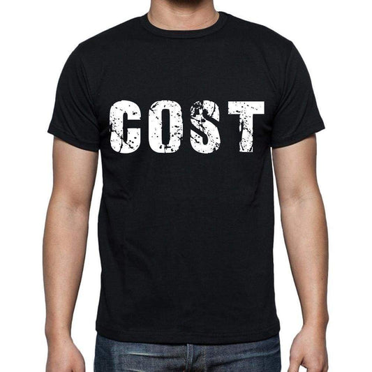 Cost White Letters Mens Short Sleeve Round Neck T-Shirt 00007