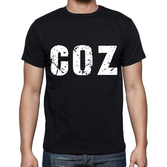 Coz Men T Shirts Short Sleeve T Shirts Men Tee Shirts For Men Cotton Black 3 Letters - Casual