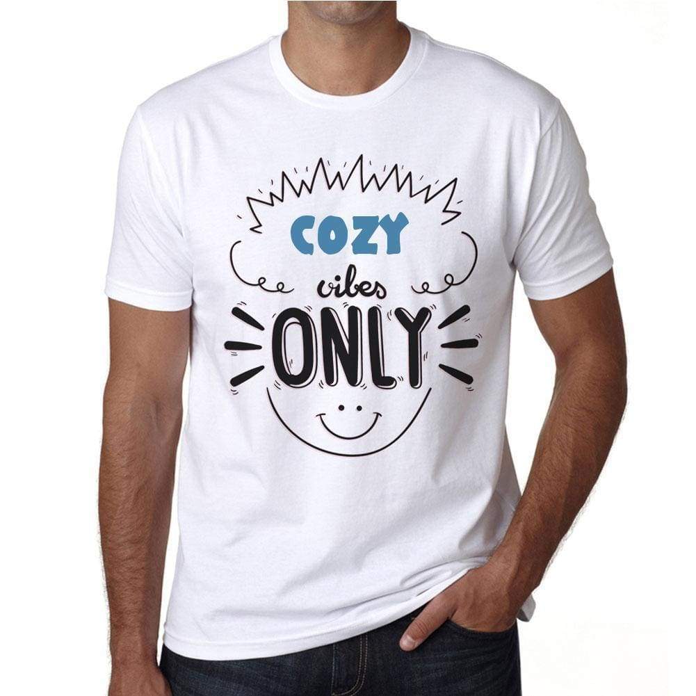 Cozy Vibes Only White Mens Short Sleeve Round Neck T-Shirt Gift T-Shirt 00296 - White / S - Casual