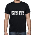 crier Men's Short Sleeve Round Neck T-shirt , 5 letters Black , word 00006