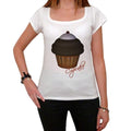 Cupcake Chocolate Dark Cherry, T-shirt à manches courtes et col rond pour femme 00152