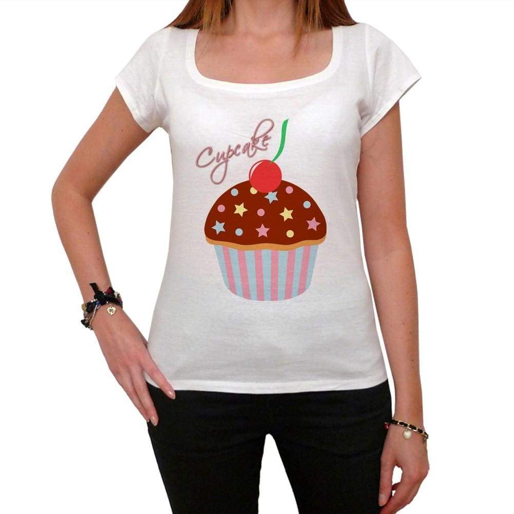 Cupcake Chocolate Sprinkles Cherry Womens Short Sleeve Scoop Neck Tee 00152