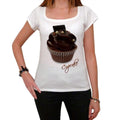 Cupcake dunkle Schokolade, Damen Kurzarm-T-Shirt mit U-Ausschnitt 00152