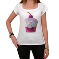 Cupcake-Rosa-Ballon, Damen-Kurzarm-T-Shirt mit U-Ausschnitt 00152