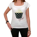 Cupcake White Dot, Women's Short Sleeve Scoop Neck Tee 00152
