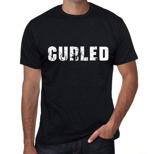 Curled Mens Vintage T Shirt Black Birthday Gift 00554 - Black / Xs - Casual