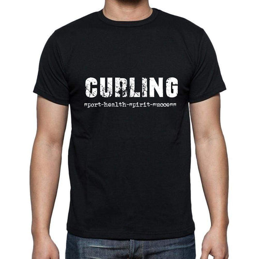 Curling Sport-Health-Spirit-Success Mens Short Sleeve Round Neck T-Shirt 00079 - Casual