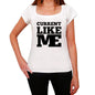 Current Like Me White Womens Short Sleeve Round Neck T-Shirt 00056 - White / Xs - Casual