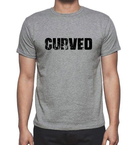 Curved Grey Mens Short Sleeve Round Neck T-Shirt 00018 - Grey / S - Casual