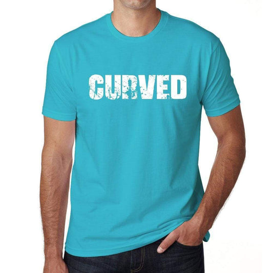 Curved Mens Short Sleeve Round Neck T-Shirt 00020 - Blue / S - Casual