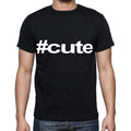 cute Men's Short Sleeve Round Neck T-shirt , Black T-shirt EN