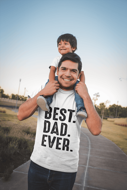 • Herren-Grafik-T-Shirt „Best Dad Ever 3“, weiß, Rundhalsausschnitt