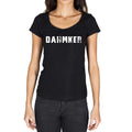 dahmker, German Cities Black, Women's Short Sleeve Round Neck T-shirt 00002