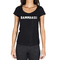 dammbach, German Cities Black, Women's Short Sleeve Round Neck T-shirt 00002