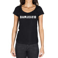 damscheid, German Cities Black, Women's Short Sleeve Round Neck T-shirt 00002