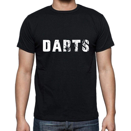 Darts Mens Short Sleeve Round Neck T-Shirt 5 Letters Black Word 00006 - Casual