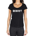 debout, Französisches Wörterbuch, Damen-Kurzarm-Rundhals-T-Shirt 00010